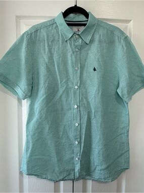 FARO Yachting Club 100% Linen Shirt Men’s Seafoam Short Sleeve Button Down M